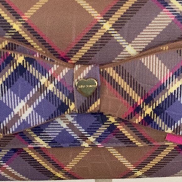 BETSEY JOHNSON NWT VIOLET PLAID CROSSBODY WALLET BAG - Picture 11 of 15